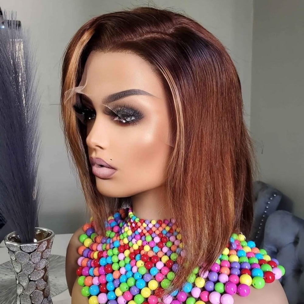 Lace front highlights bob wig 10 inch - Picture 2 of 5